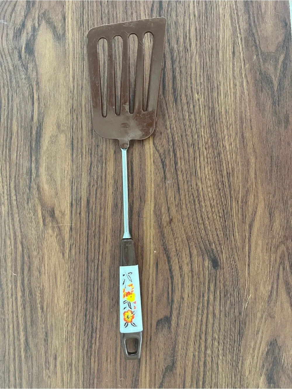 VTG 70s Brown Soup Ladle Spatula Set Groovy Whimsy Kitchen Utensils Cottage